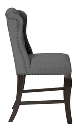 Loreta 2 Gray Fabric Counter Height Chairs