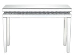 Lotus Mirrored Sofa Table with Faux Crystals Inlay