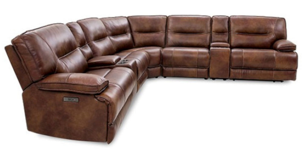 Louella 7-Pc Brown Power Recliner Sectional