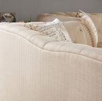 Louella Beige Linen Loveseat with Nailheads