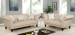 Louella Beige Linen Loveseat with Nailheads