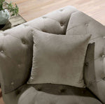 Louella Gray Flannelette Loveseat w/Nailheads