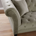 Louella Gray Flannelette Loveseat w/Nailheads