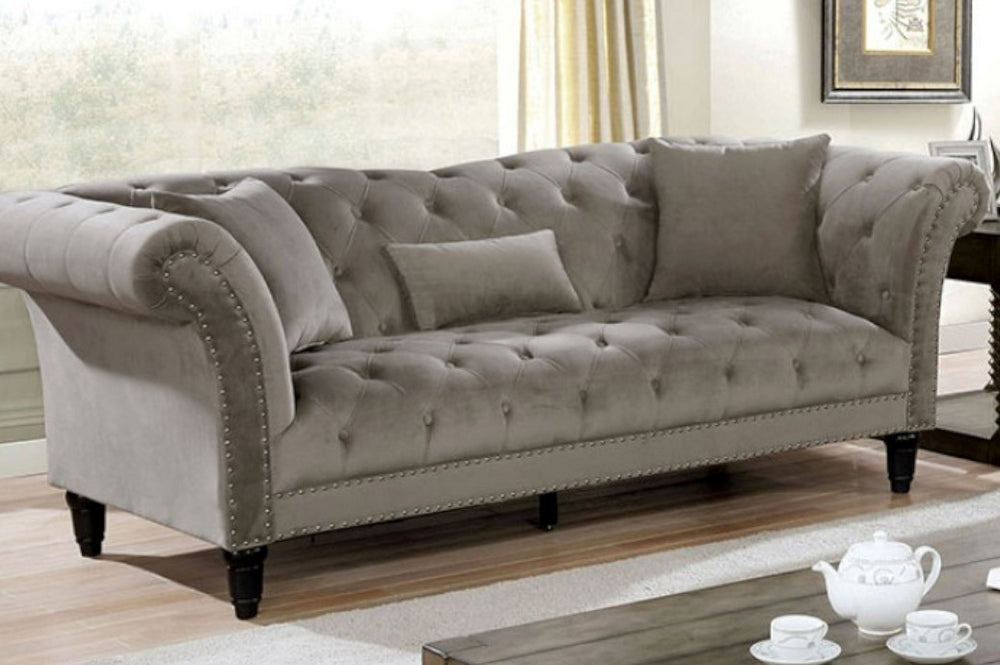 Louella Gray Flannelette Sofa (Oversized)