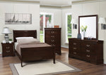 Louis Philippe 5-Pc Cappuccino Wood Twin Bedroom Set