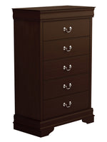 Louis Philippe 5-Pc Cappuccino Wood Queen Bedroom Set