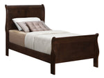 Louis Philippe 5-Pc Cappuccino Wood Twin Bedroom Set