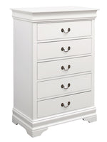 Louis Philippe 5-Pc White Wood Queen Bedroom Set