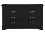 Louis Philippe Black Wood 6-Drawer Dresser