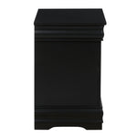 Louis Philippe Black Wood 2-Drawer Nightstand