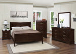 Louis Philippe Cappuccino Wood Full Sleigh Bed