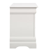 Louis Philippe White Wood 2-Drawer Nightstand