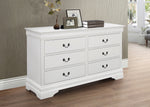 Louis Philippe White Wood 6-Drawer Dresser