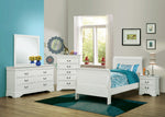 Louis Philippe White Wood Twin Sleigh Bed