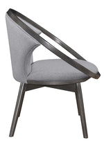 Lowery Gray Tweed Herringbone Fabric Accent Chair