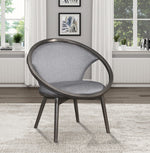 Lowery Gray Tweed Herringbone Fabric Accent Chair