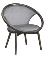 Lowery Gray Tweed Herringbone Fabric Accent Chair