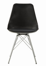 Lowry 2 Black Plastic/Chrome Metal Side Chairs