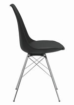 Lowry 2 Black Plastic/Chrome Metal Side Chairs