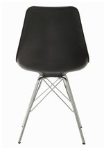 Lowry 2 Black Plastic/Chrome Metal Side Chairs