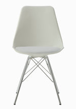 Lowry 2 White Plastic/Chrome Metal Side Chairs