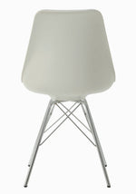 Lowry 2 White Plastic/Chrome Metal Side Chairs