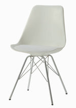 Lowry 2 White Plastic/Chrome Metal Side Chairs