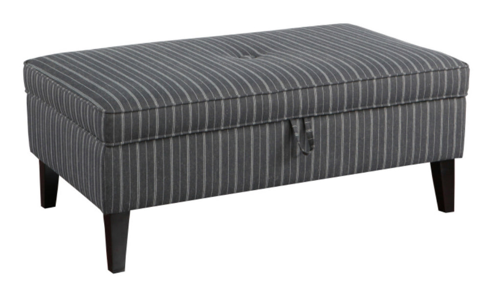 Luanne Black/White Woven Fabric Storage Ottoman