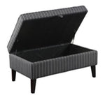 Luanne Black/White Woven Fabric Storage Ottoman