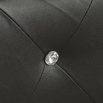 Luce Black PU Leather Crystal Tufted Full Bed