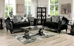 Luciano Black Chenille 2-Seat Sofa (Oversized)