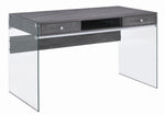 Dobrev Contemporary Weathered Grey Wood Office Desk