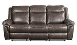 Lydia Brown Leather Air Manual Recliner Sofa with USB Port