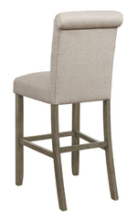 Lyla 2 Beige Fabric/Rustic Brown Wood Bar Stools