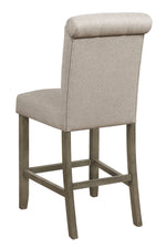 Lyla 2 Beige Fabric/Rustic Brown Wood Counter Height Stools