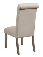 Lyla 2 Beige Fabric/Rustic Brown Wood Side Chairs