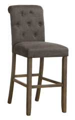 Lyla 2 Grey Fabric/Rustic Brown Wood Bar Stools