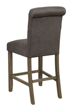 Lyla 2 Grey Fabric/Rustic Brown Wood Counter Height Stools