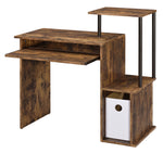 Lyphre Weathered Oak Wood/Black Metal Office Desk