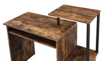 Lyphre Weathered Oak Wood/Black Metal Office Desk