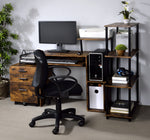 Lyphre Weathered Oak Wood/Black Metal Office Desk