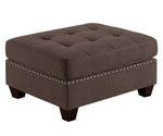 Lyssa Black Coffee Fabric Modular Sectional with Ottoman