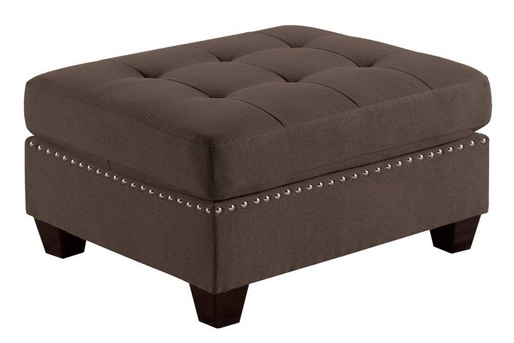 Lyssa Black Coffee Fabric Ottoman