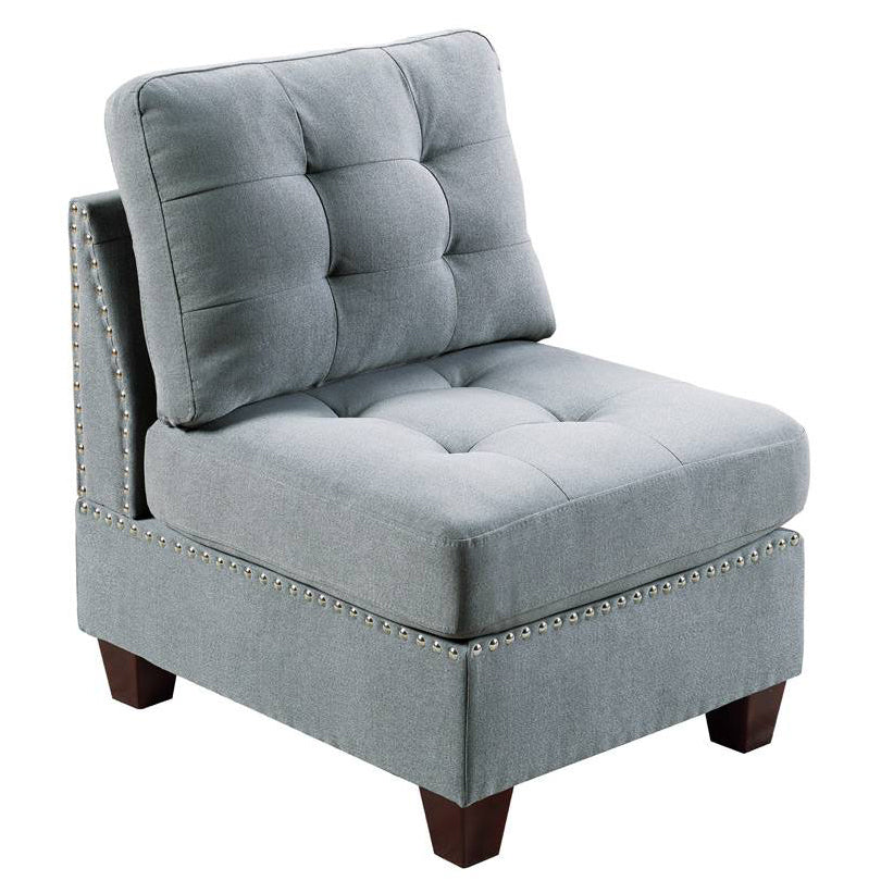 Lyssa Grey Fabric Armless Chair