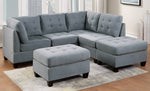 Lyssa Grey Fabric Modular Sectional with Ottomans