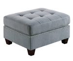 Lyssa Grey Fabric Modular Sectional with Ottoman