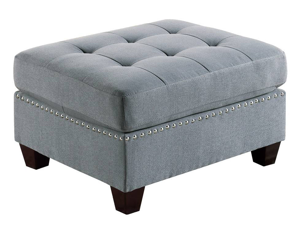 Lyssa Grey Fabric Ottoman