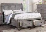 Maceline Weathered Grey Wood Cal King Storage Bed