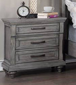 Maceline Weathered Grey Wood 3-Drawer Nightstand