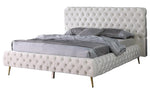 Madison Cream Velvet Cal King Bed (Oversized)